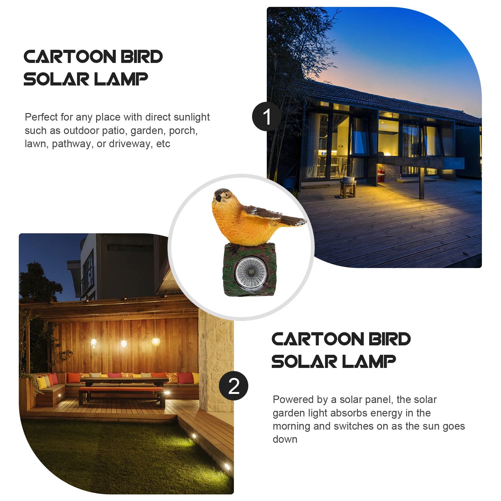 

1Pcs Solar Bird Outdoor Resin Lamp Decorative Garden Statue Solar Powered Landscape Light Resin Landscape Lamp