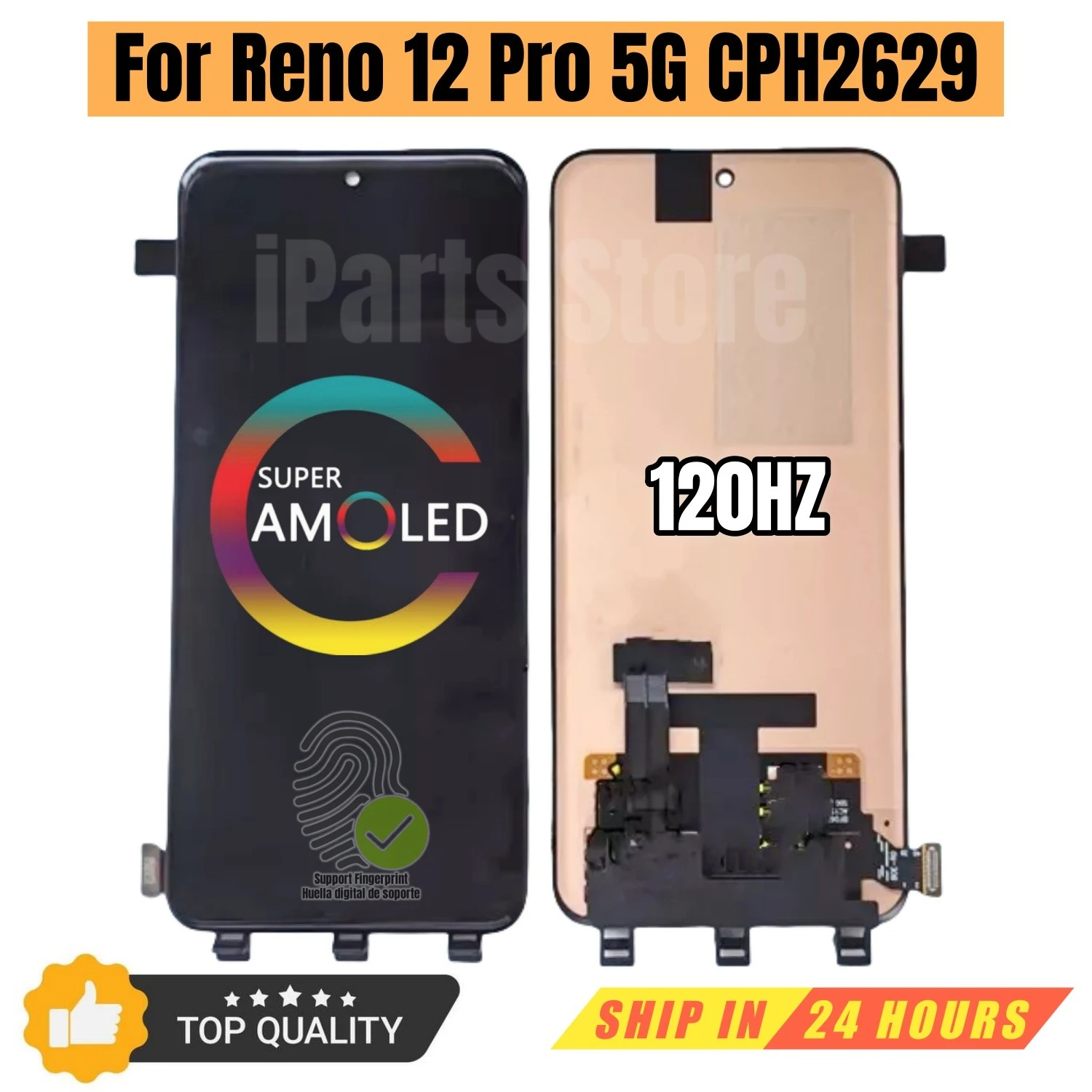 iparts-replacement-new-display-for-oppo-reno-12-pro-5g-cph2629-120hz-amoled-touch-screen-digitizer-with-frame-assembly-oem