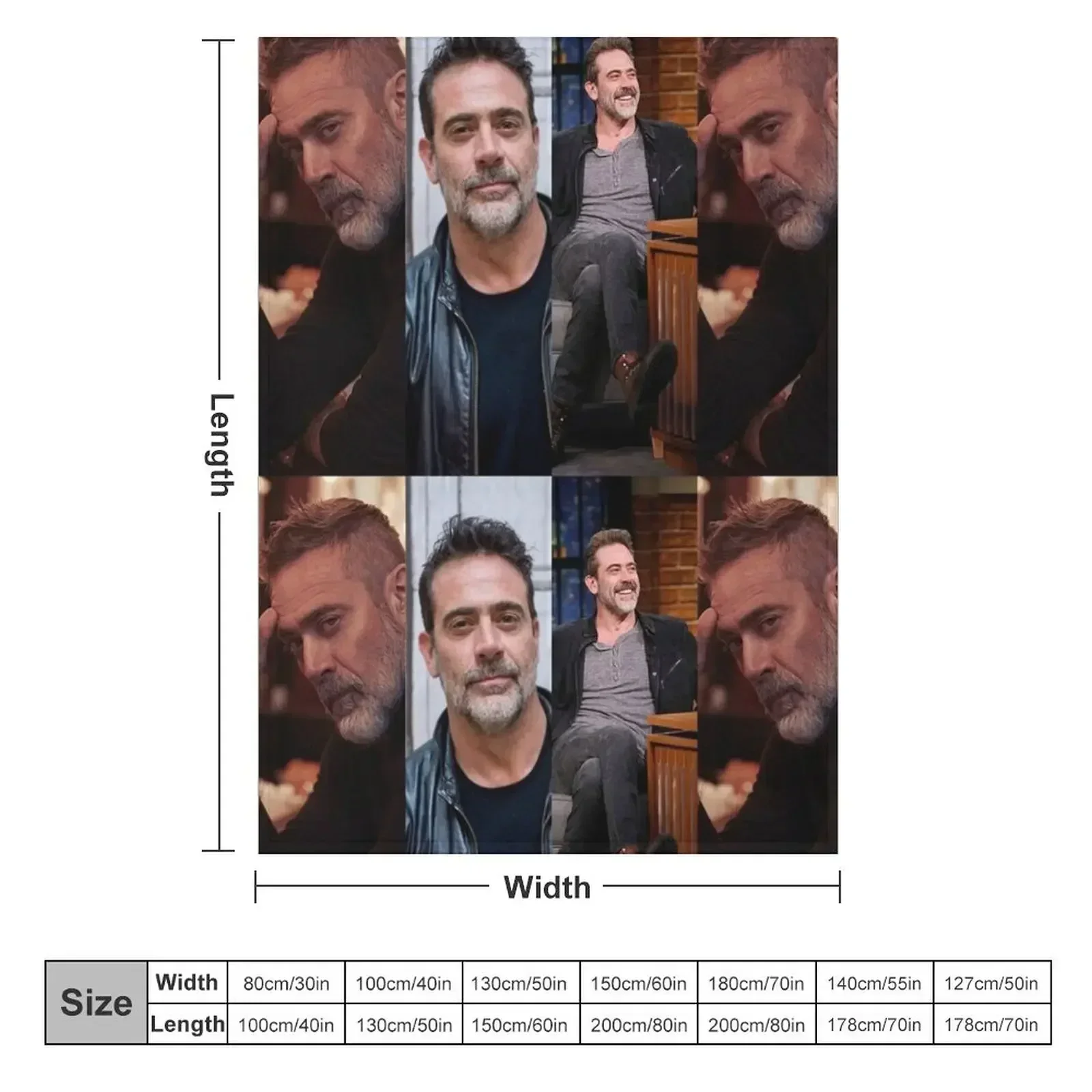 Collage Jeffrey Dean Morgan Throw Blanket Plush Stuffeds Large Summer Beddings Travel Cute Plaid Blankets