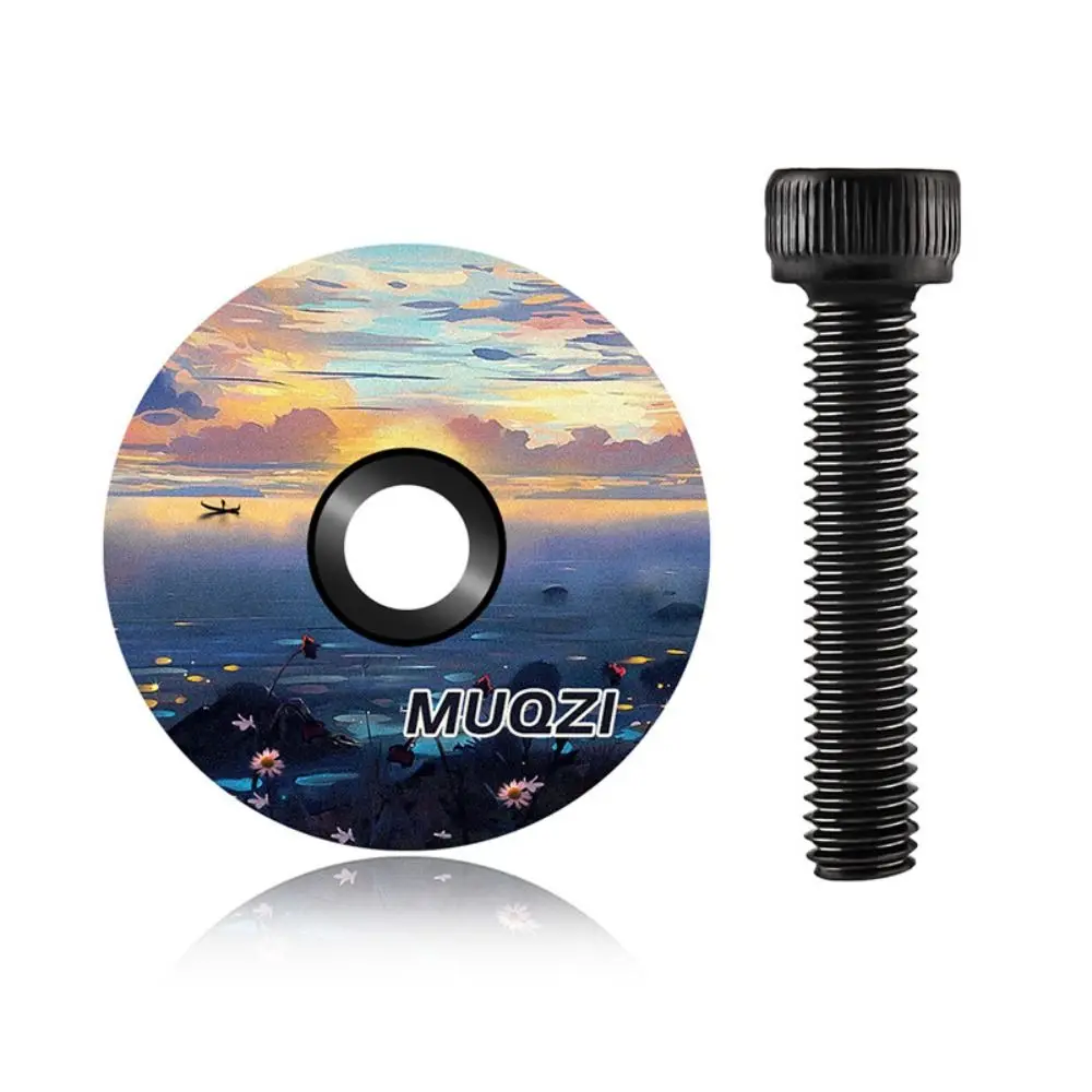 

Stem Cap Bicycle Bowl Cover 28.6mm 1 1/8" Aluminum Alloy Bicycle Stem Top Cap Colorful Cool Fork Tube Headset Cap Bike Accessory