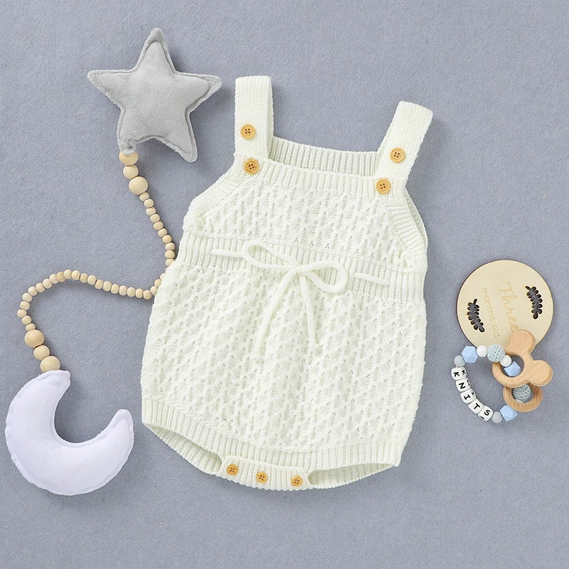 Baby Bodysuits Solid Knit Newborn Girl Jumpsuit Boy Overalls Sleeveless 0-18M Child Infant Clothes Fashion Solid Summer Playsuit