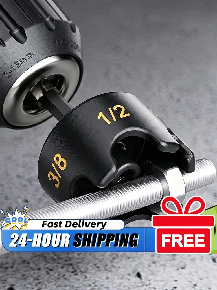 Aluminum Alloy Nut Remover Drill Bit Threaded Rod Nut Runner Tools Nut-Zipper Drills Attachment for Conduit Racks Strut Systems