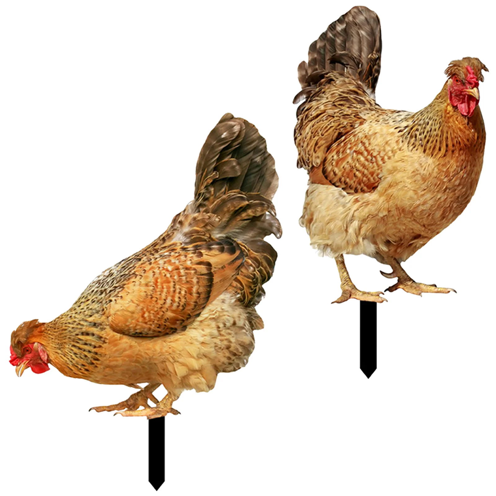 

2Pcs Outdoor Garden Stake Realistic Acrylic Chicken Insert for Yard Lawn Backyard Decoration Yard Sign Garden Chicken Insert
