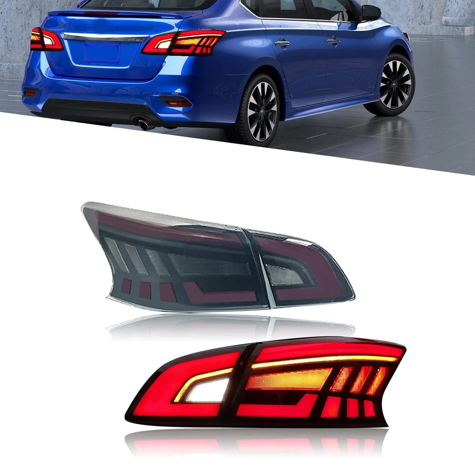 

Задний фонарь в сборе для Nissan Sylphy Sentra Pulsar 2012-2019, автомобильный динамический анимационный задний фонарь, указатель поворота