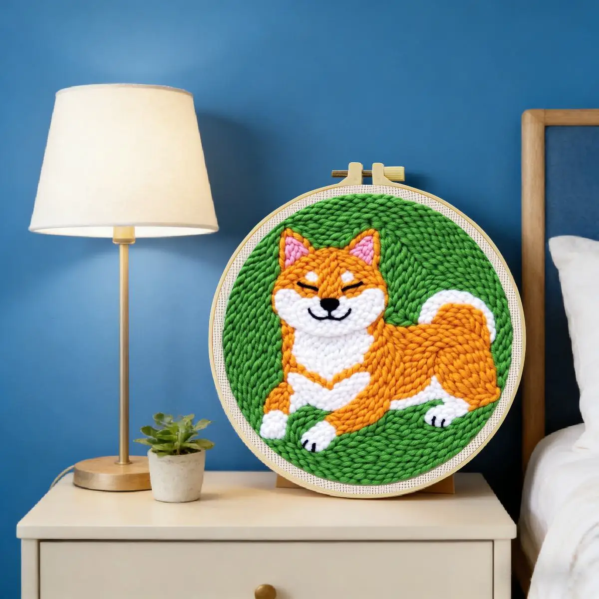 20X20CM/7,87 Zoll Tier - Hund Stanznadel-Stickset, Stickerei, gestrickte Stickerei, DIY handgemachtes Geschenk, Nähkunst – Detail 2
