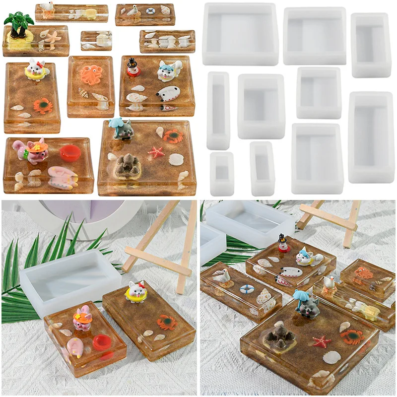 diyEpoxy Mold Grinding-Free Cuboid Silicone Mold Dried Flower Insect Specimen Decoration Ornaments