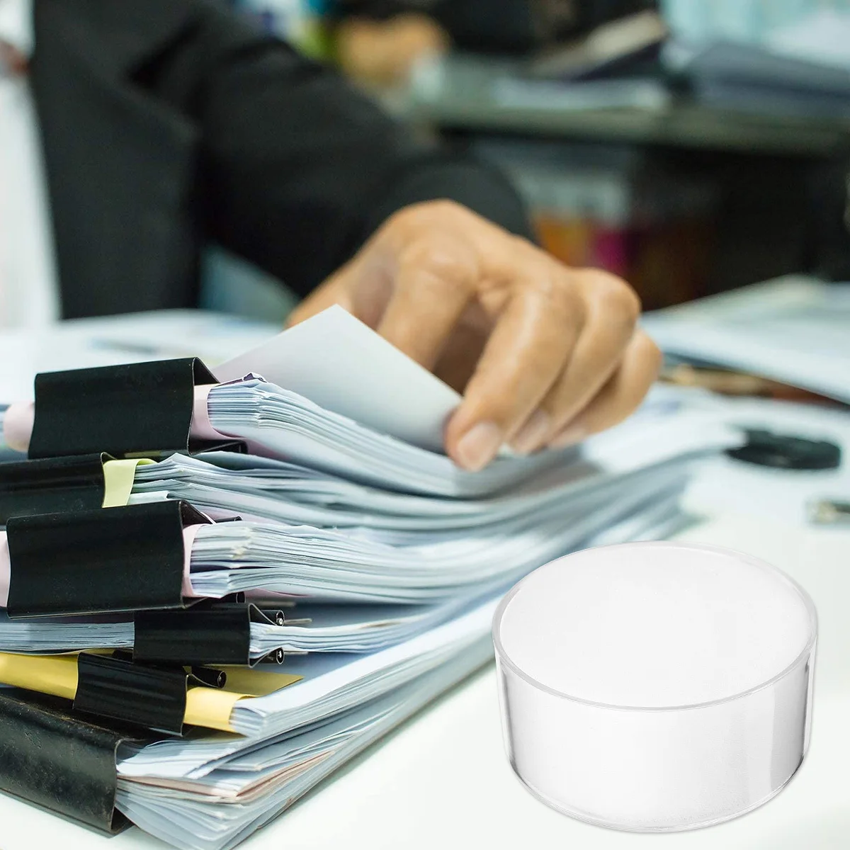 2 pezzi di plastica spugna tazza bagnata punta delle dita umidificatore strumento di conteggio contanti migliora l'efficienza contatori bancarie contanti contadini posta