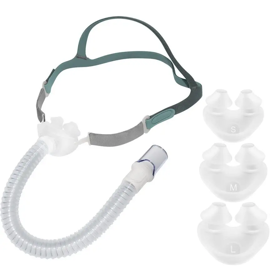 CPAP Pillow Mask Ventilator Nasal Pillow Mask P40 Respirator Accessory Anti Snoring Sleep Apnea SML All Sizes Cushions Included