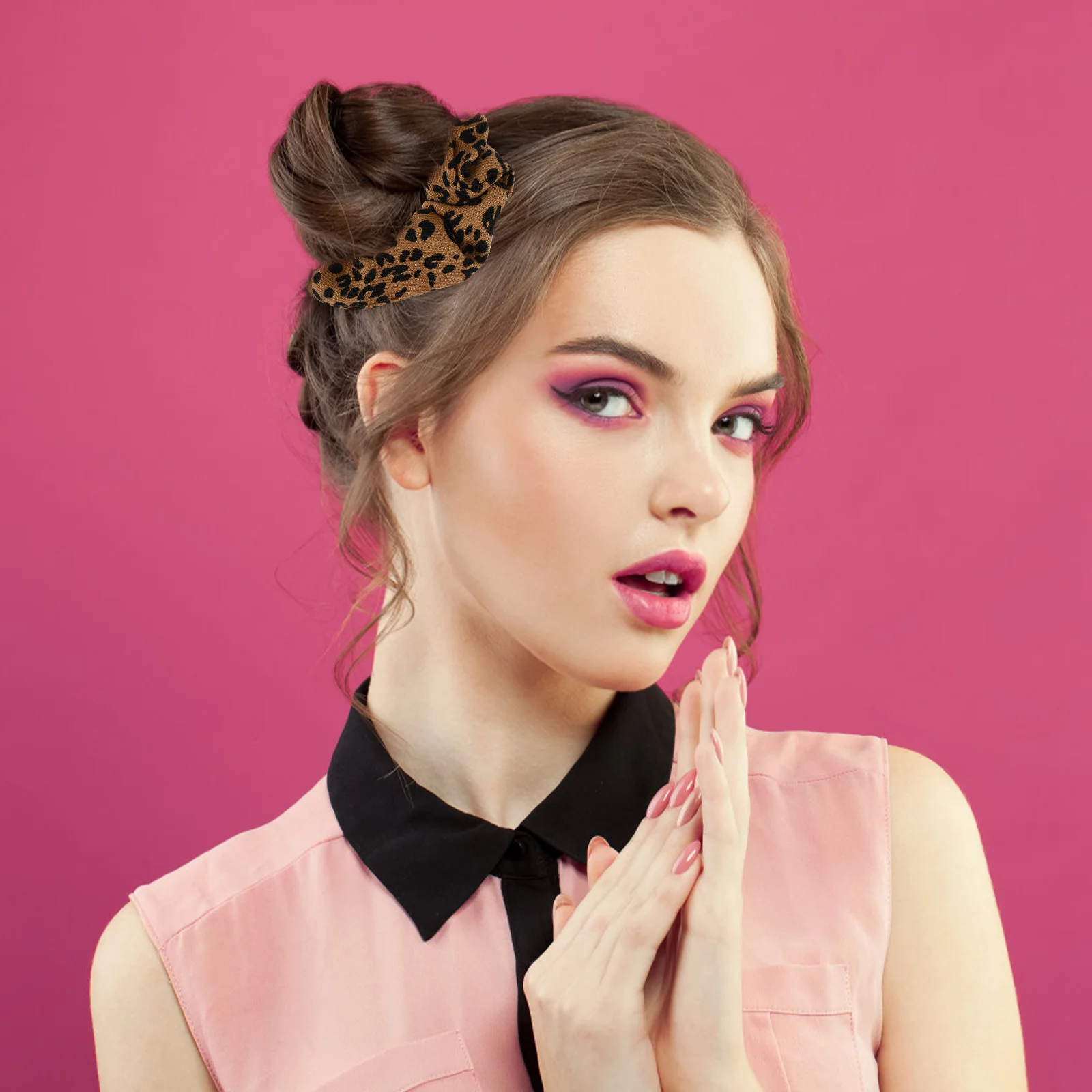 

6pcs Leopard Print Scrunchies Stylish Women Ties Ponytail Holders For Parties Daily Wear Thick Thin Hair Elastic Hair Bands
