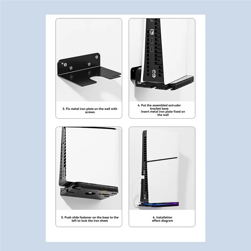 

Daily Sale Wall Bracket For PS5 Pro/SLIM Console Wall Mount Bracket Handle Organizer Universal Bracket With RGB Light Wall Brack