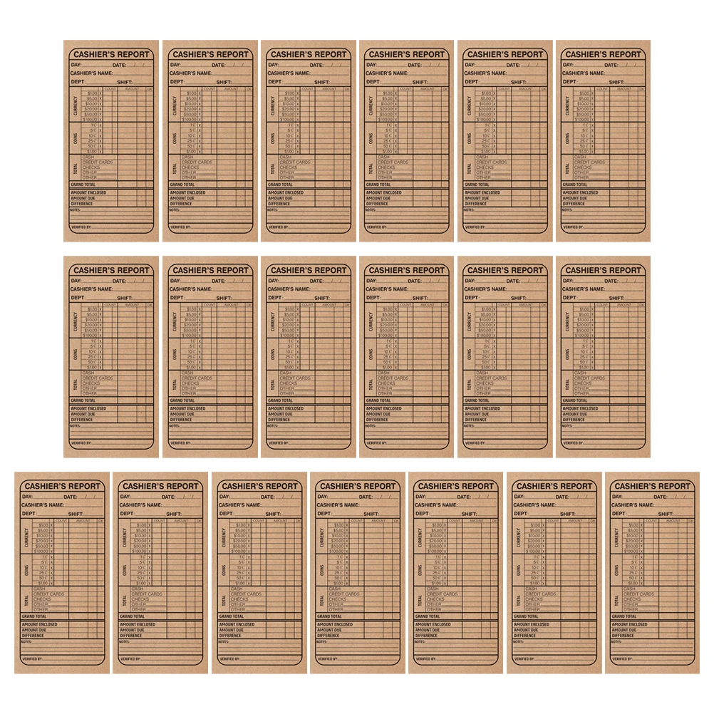 

20pcs Cash Details Envelope Bank Deposit Bag Supplies Cashier Envelopes Kraft Paper Self Adhesive Seal Versatile Use Storage