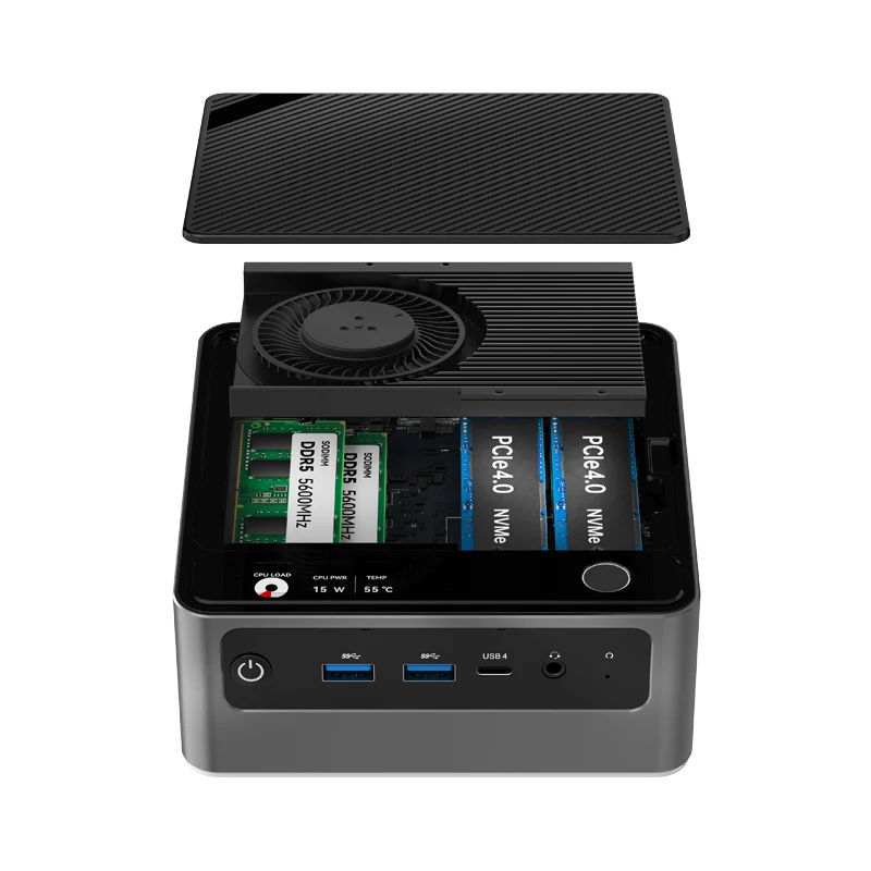 EGLOBAL ミニPC Ultra 7 155H、4画面出力対応、32GB/64GB DDR5メモリ、1TB/2TB M.2 NVMe SSD搭載、IoT/AI向けゲームミニコンピューター
