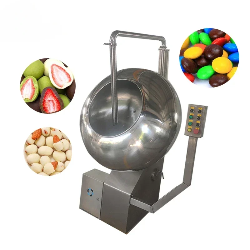 Máquina automática de recubrimiento de snacks, dulces para nueces de chocolate