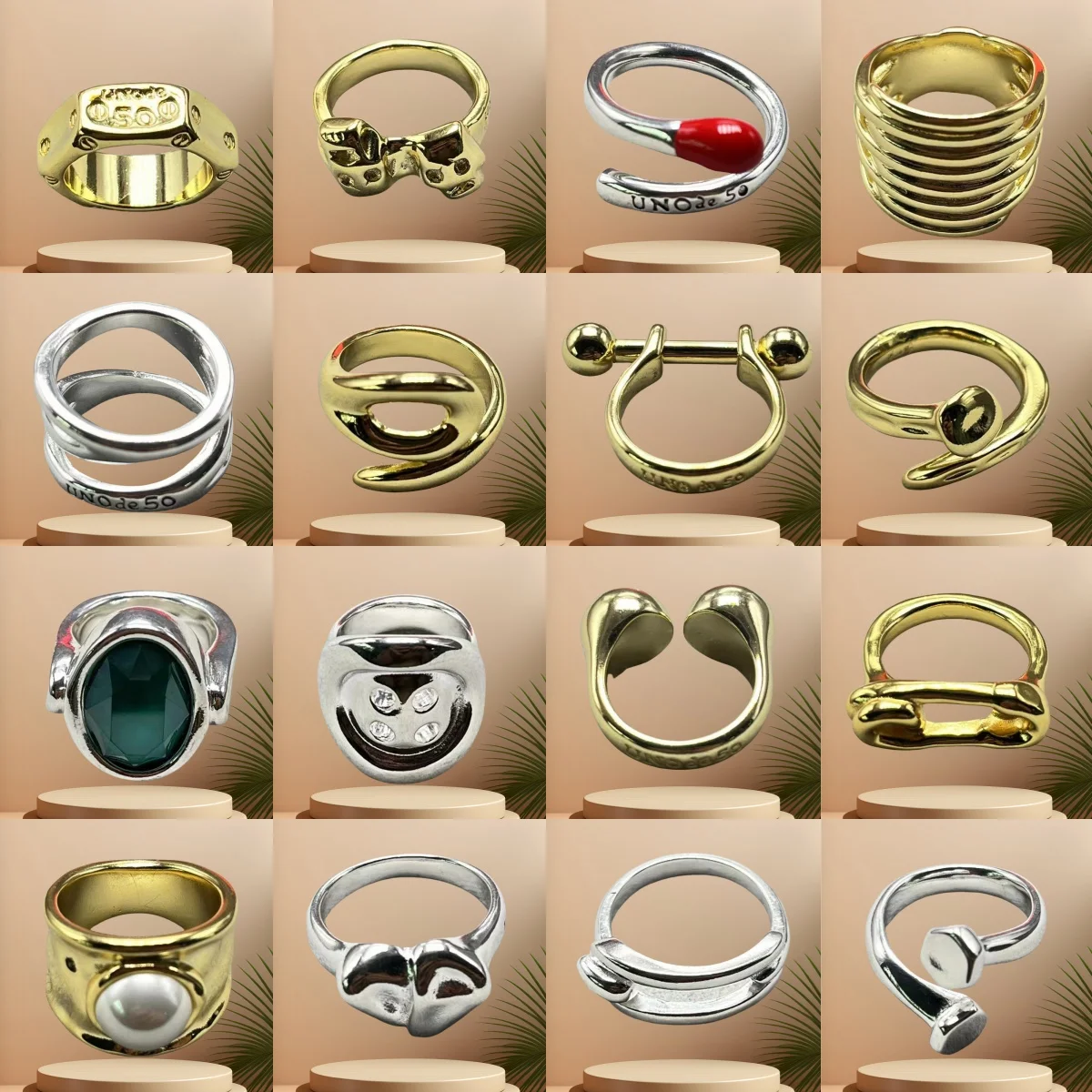 2025 Fashion New UNO Spain Hot Selling Creative Design Multi Style Women's Rings and Jewelry