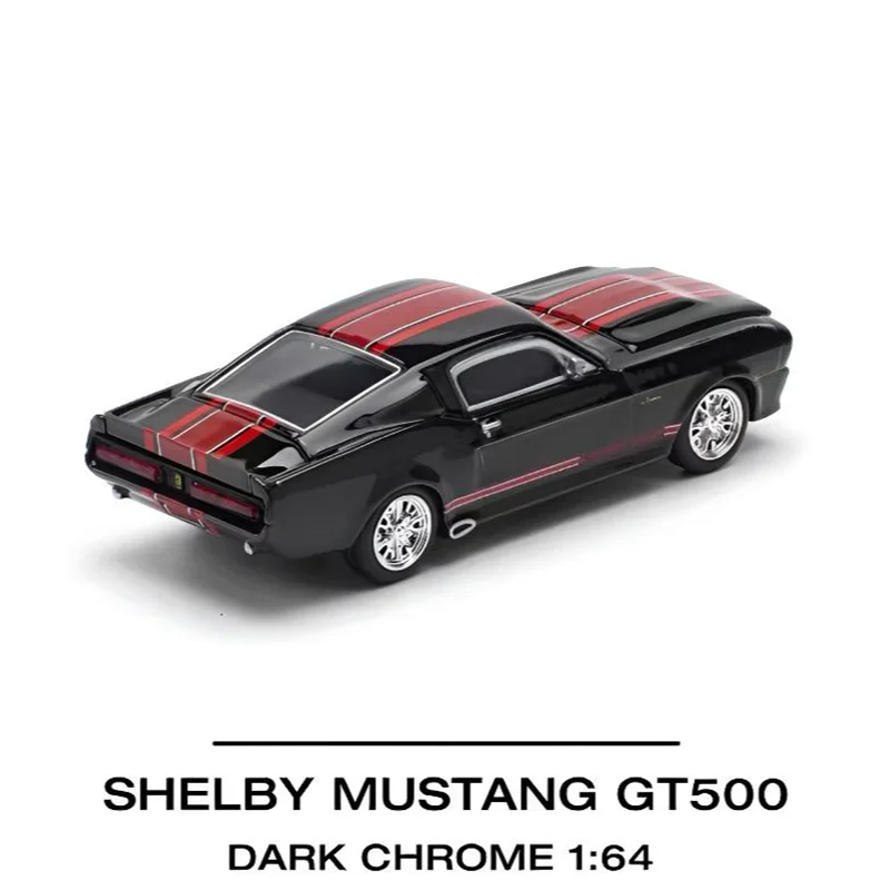 POP RACE 1/64 SHELBY MUSTANG GT500 DARK CHROME Model Mobil Alloy Hadiah Mainan