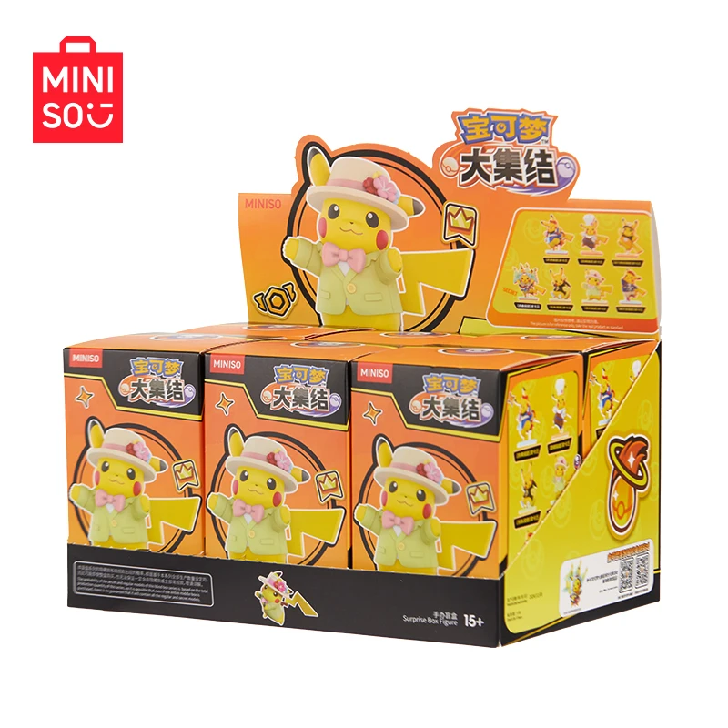 Miniso PokéMon Gathering Series Pikachu Figure Blind Box Kawaii Desktop Decorative Blind Bag Guessing Bag Surprise Gift Toy