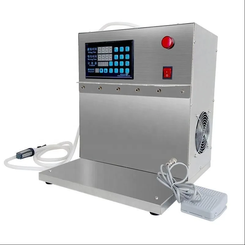 4-Bag System Liquid Filling Pump Machine, Adjustable 200ml-500ml Plastic Bottle Filler for Mineral Water Soft Drink