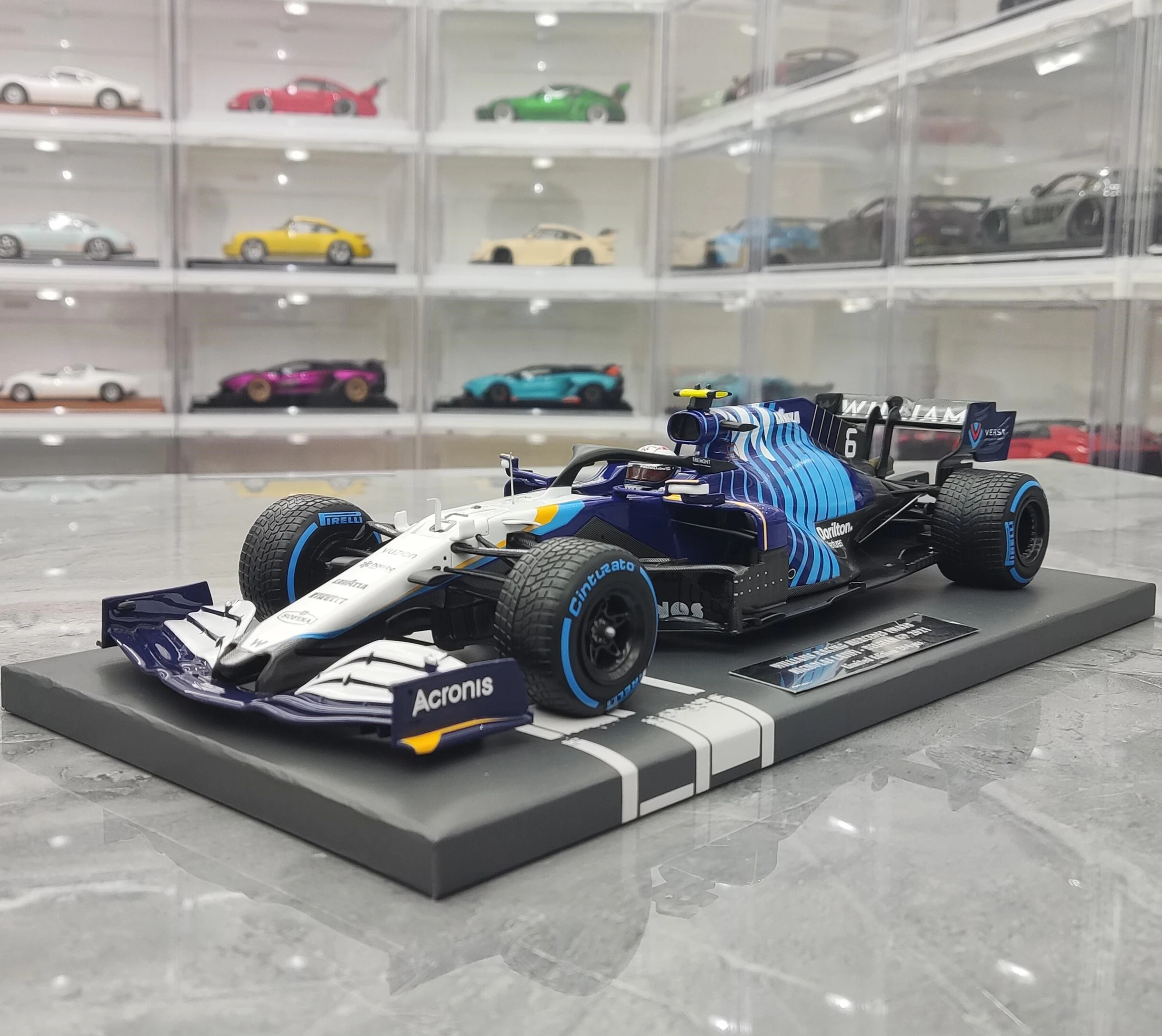 

Minichamps 1:18 F1 2021 FW43B Williams #6 Belgium Station Simulation Limited Edition Resin Metal Static Car Model Toy Gift