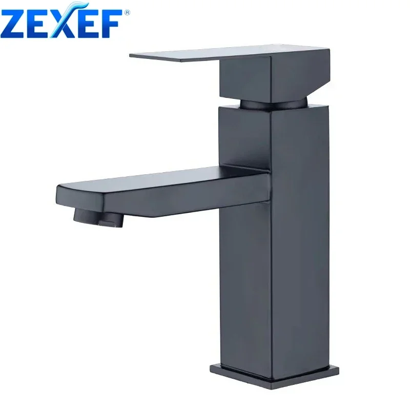 

ZEXEF квадратные смесители для раковины из нержавеющей стали, сумка на плечо для горячей и холодной воды, смеситель для раковины с фильтром, смеситель для горячей и холодной воды, смеситель для ванной комнаты