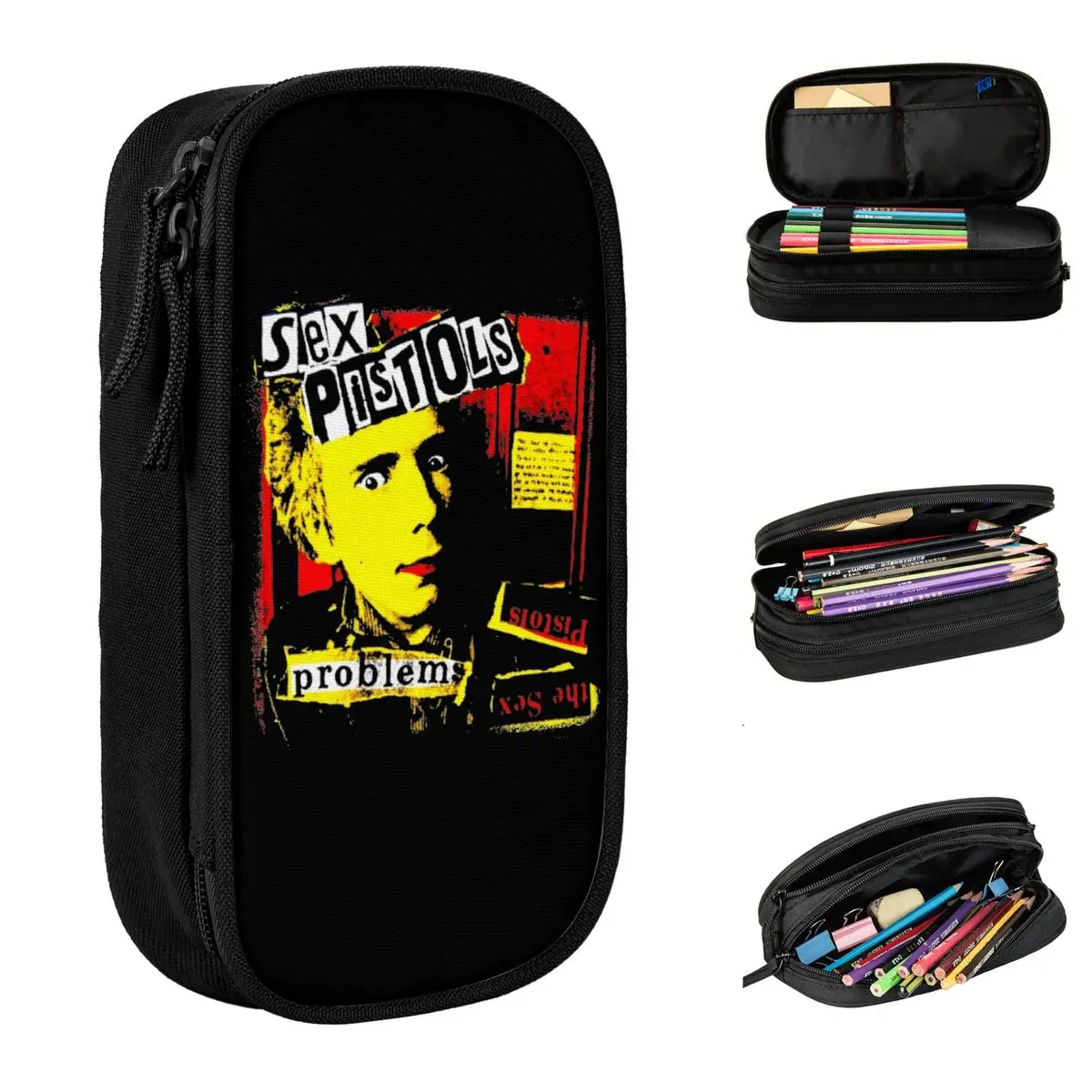 1977 SEX PISTOLS Punk Music Band Merch Pen Box Large-capacity School Accessories Pencil Box Gift