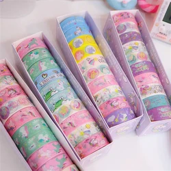 Washi Tape de unicornio, conjunto de cintas adhesivas Kawaii, papelería coreana, decoración de 3m, 10 Uds.