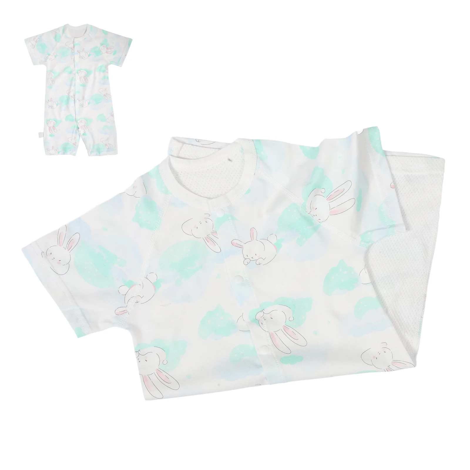 

Baby Short Sleeve Kimono Romper Cotton Rabbit Design Newborn Bodysuit Lightweight Summer Clothes Infant Pajamas 0-24 Months