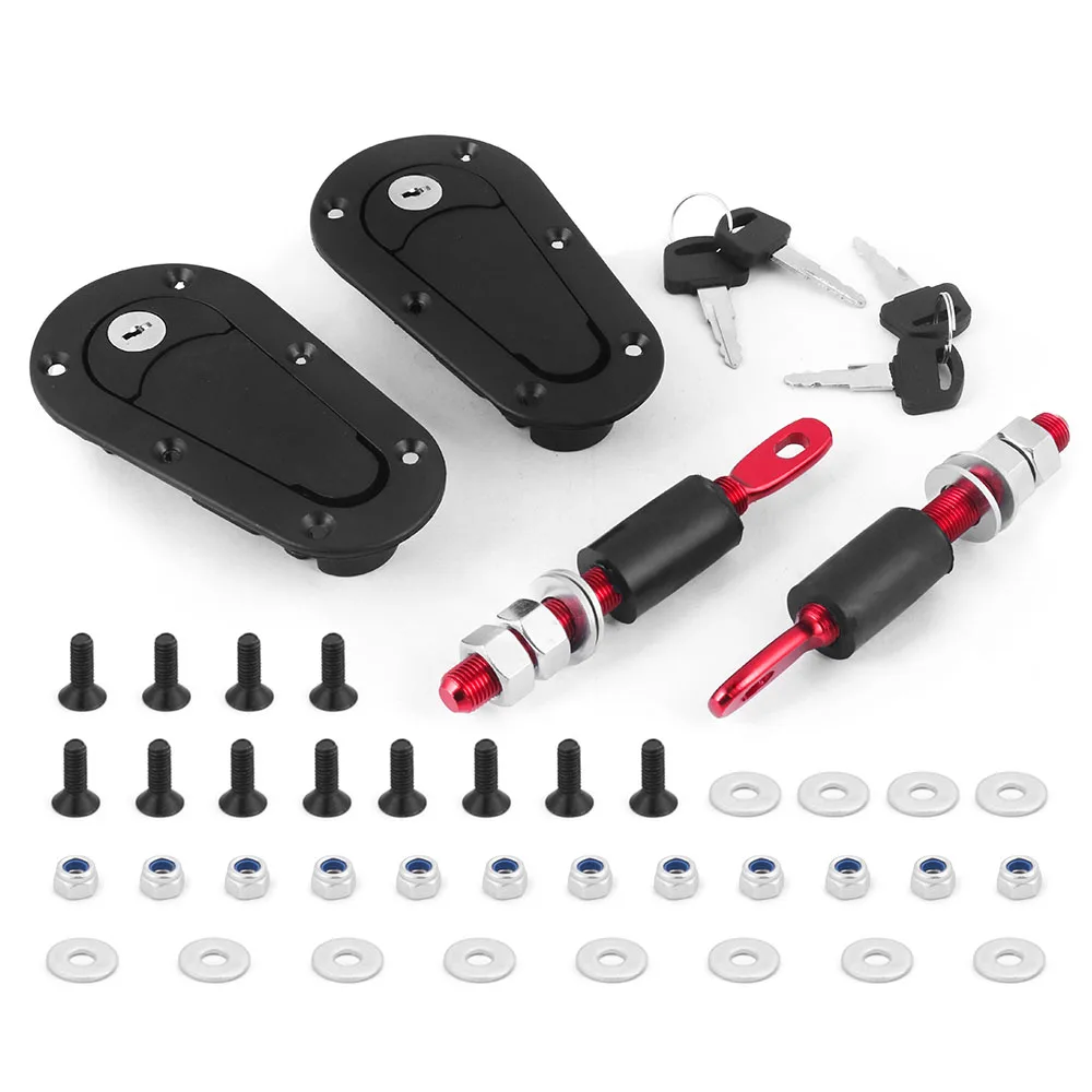 

​Racing Car Quick Release Bonnet Lock Hood Pins Latch with Key Locking Kit