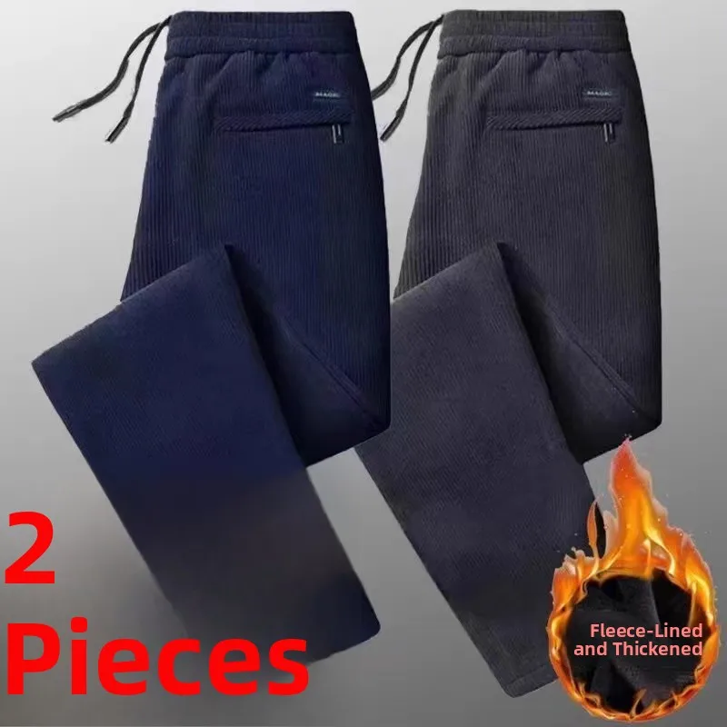 

Мужские вельветовые брюки, осенне-зимние новые свободные прямые повседневные брюки, спортивные длинные брюки на подкладке Fce