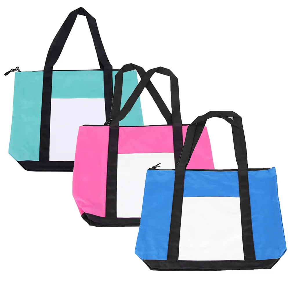 5pcs Pack Tote Bag Sublimation Canvas With Zipper Women Mummy Blank Hand Babybag Sublimation Diaper Bag