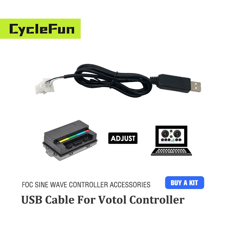 

USB Cable Programmable No CAN BUS Version For Votol Controller Model EM30S EM50S EM50-4 EM70 EM80-GTS EM100S EM100/2 EM150S