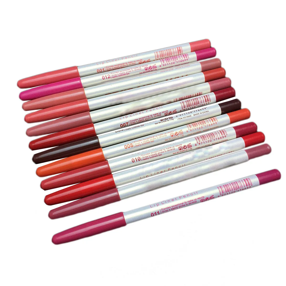 12Pcs Pencil Lip Liner Set Waterproof Fade Resistant Natural Moisturizing Keeps Shape All Day Easy Carry Delicate Line