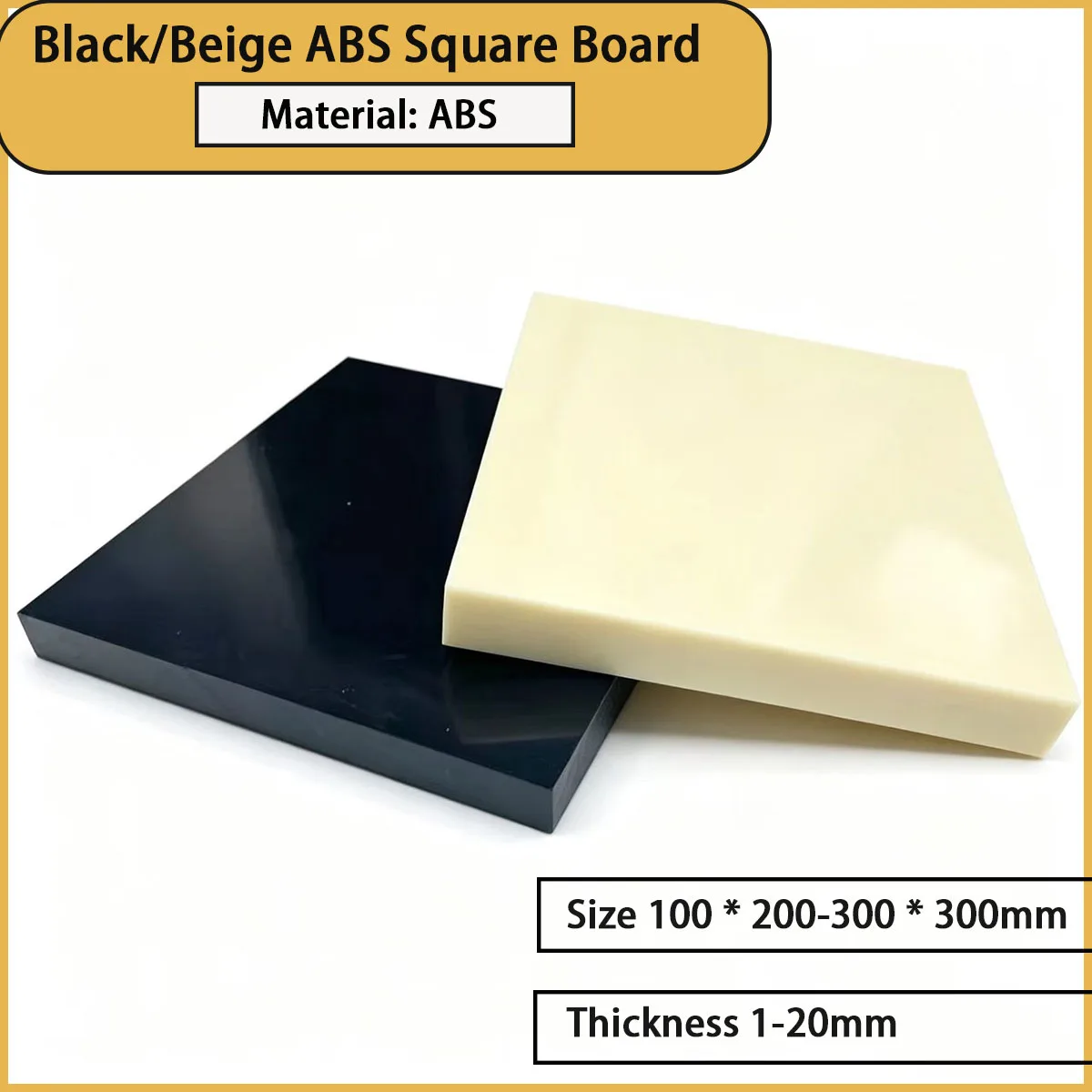 

1-20mm thick black/beige ABS square board for industrial accessories, decorative panels, home decoration fixtures, etc