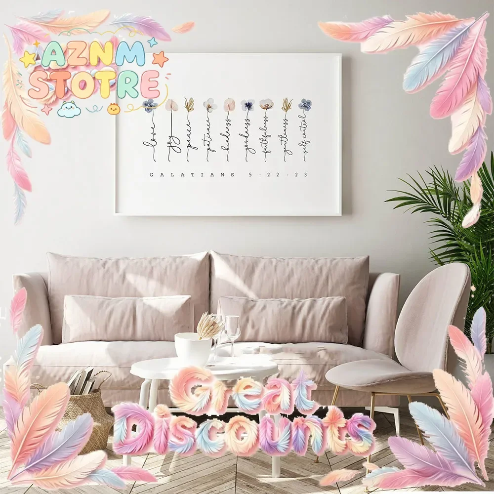 2026 Galatians Fruit of the Spirit Bible Verse Quote Modern Wall Art Canvas Painting Galatians Poster Print Home Room Deco