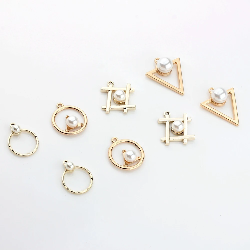 10pcs Simple Cute Hollow Out Circle Shape Pendant Earring Necklace Bracelet Jewelry Making Accessories Handmade DIY Ornament