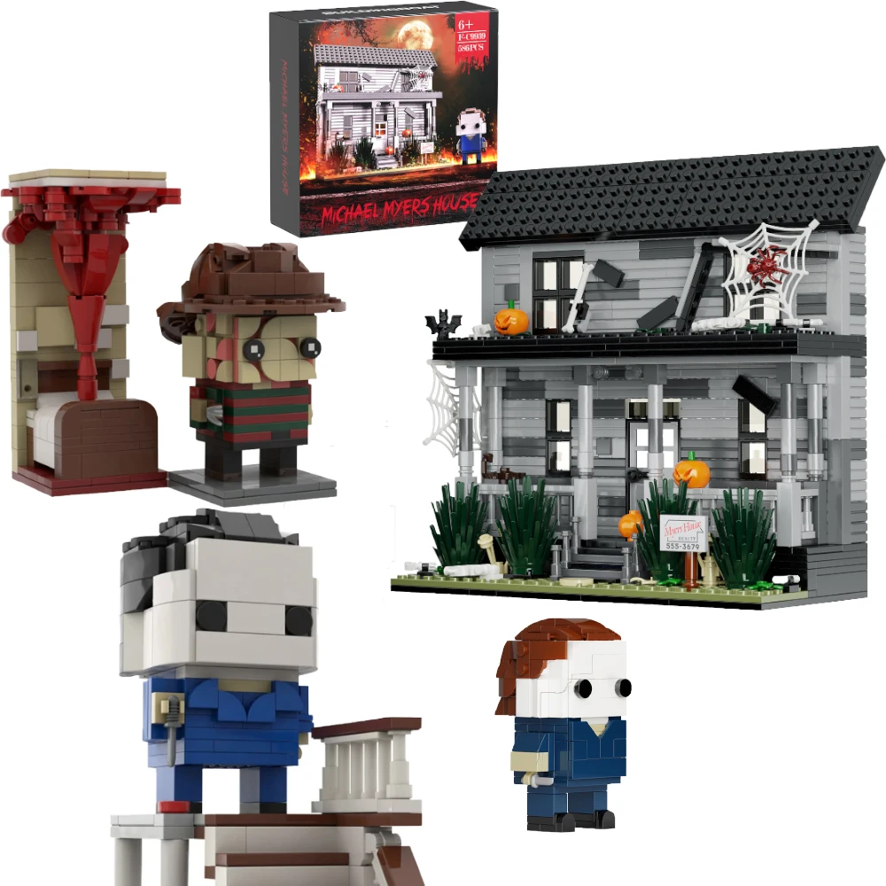 Bloques de construcción de Casa Myersed de Michael para niños, Kit de modelismo, MOC, figura de arquitectura Modular, Brickheadz, juguete de ladrillos, regalo de cumpleaños