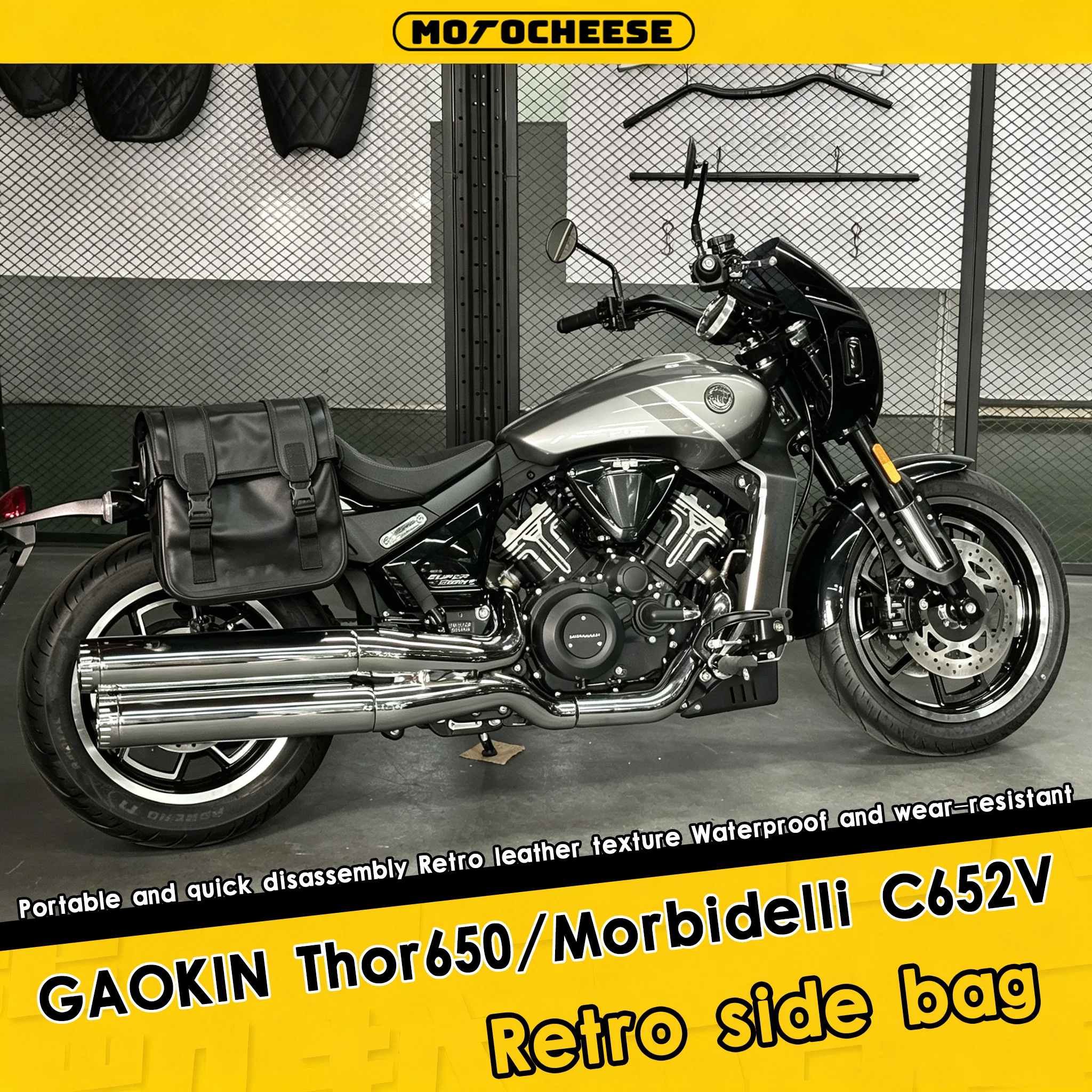 For GAOKIN Thor650/Morbidelli C652V Waterproof Motorcycle Tank Bag Side Bag for Riding Durable Storage Solution Retro side bag