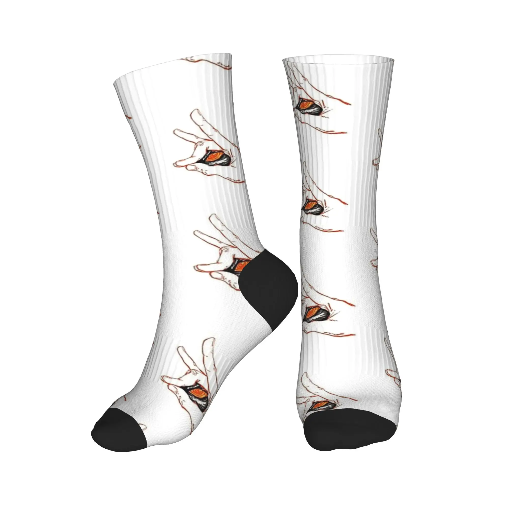Kon fox demon motosserra homem meias de inverno engraçado casal médio macio meias padrão correndo esportes não deslizamento meias