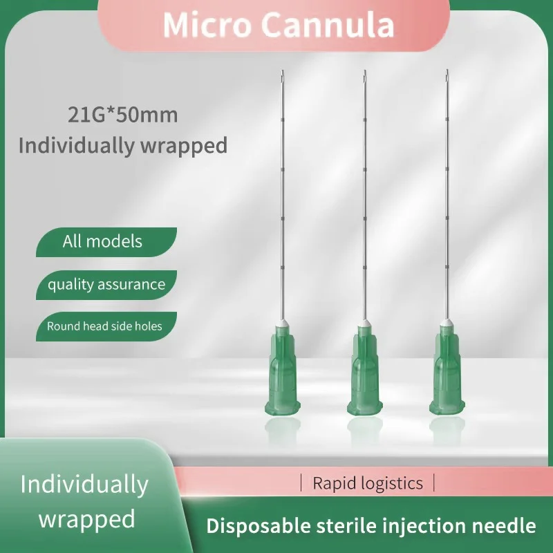 

2box high Blunt-tip Cannula disposable 22g 23G 25G 27G 18G 30G 50mm 14G Blunt Fine Micro Body Piercing Needles Cannula Syringe