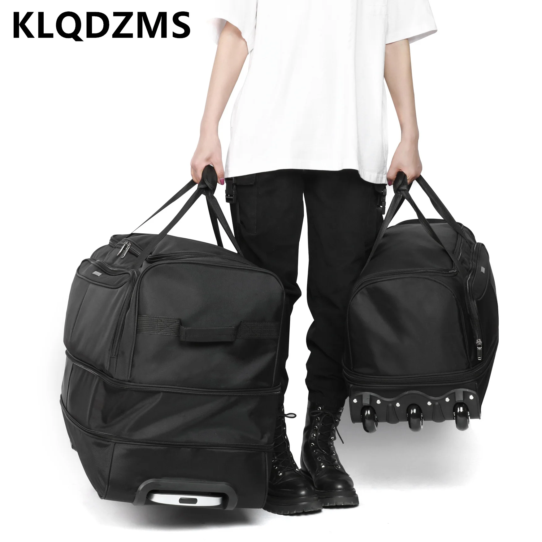 KLQDZMS 28''32 Inch Oxford Cloth Large Capacity Anti Wear Universal Luggage for Long-distance Travel with Roller Luggage