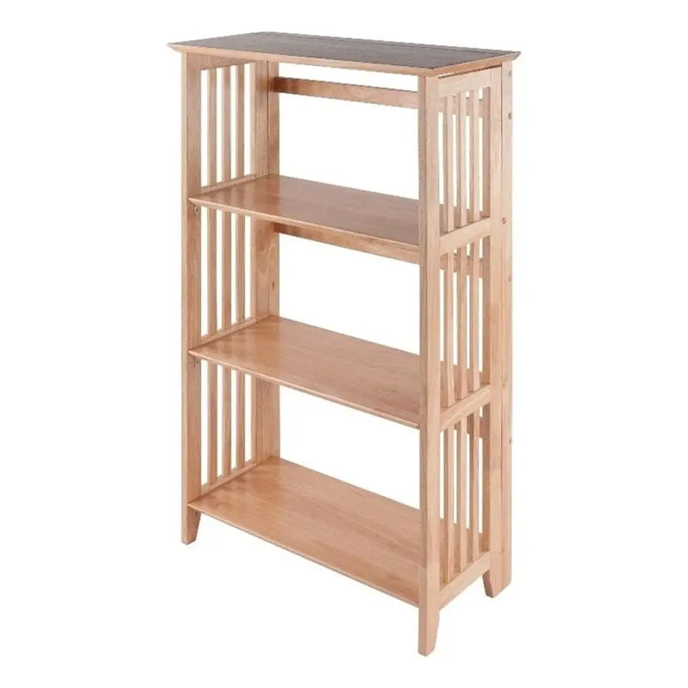 4-Tier Folding Bookcase Solid Wood 42
