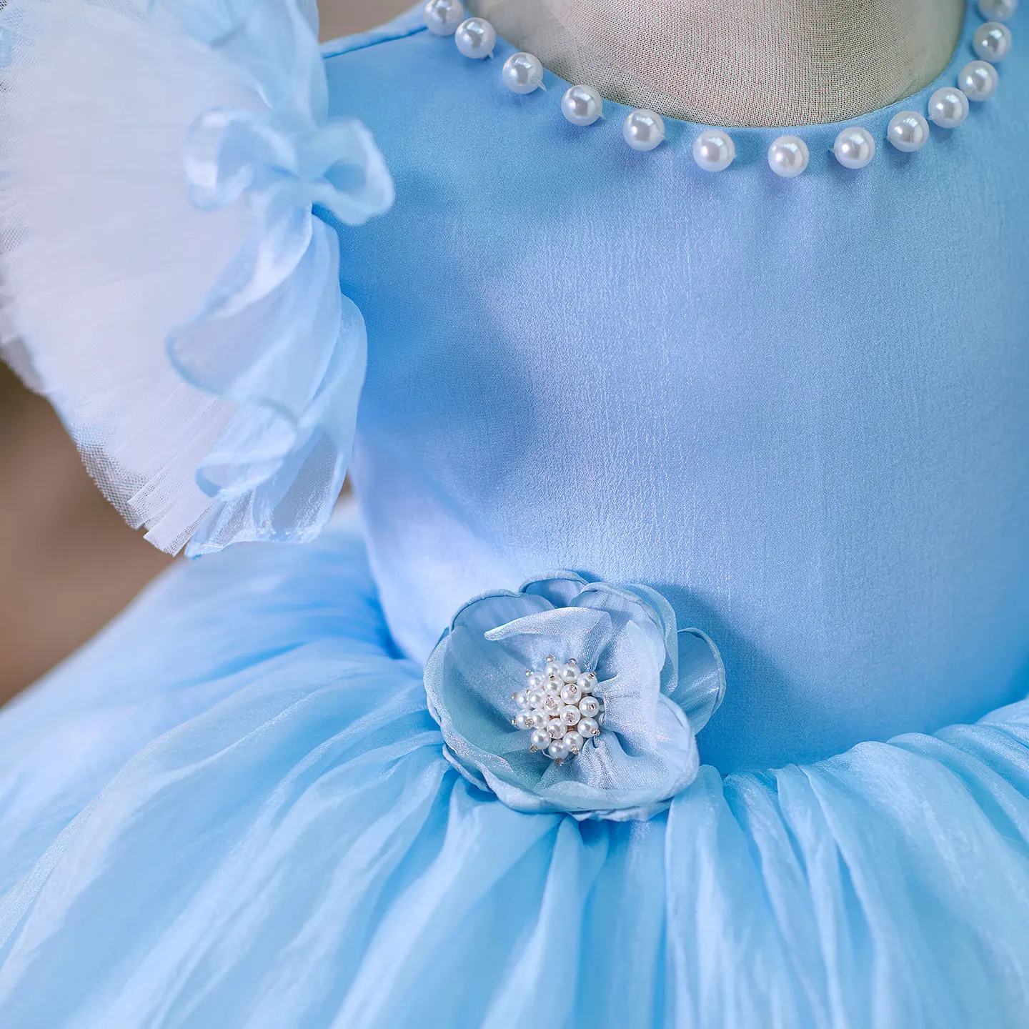 حالمة نذر J035 الساحرة الأزهار طفلة فستان قصير الأكمام للأطفال عطلة حفلة الاحتفال الربيع الصيف ثوب الكرة الصغيرة #6