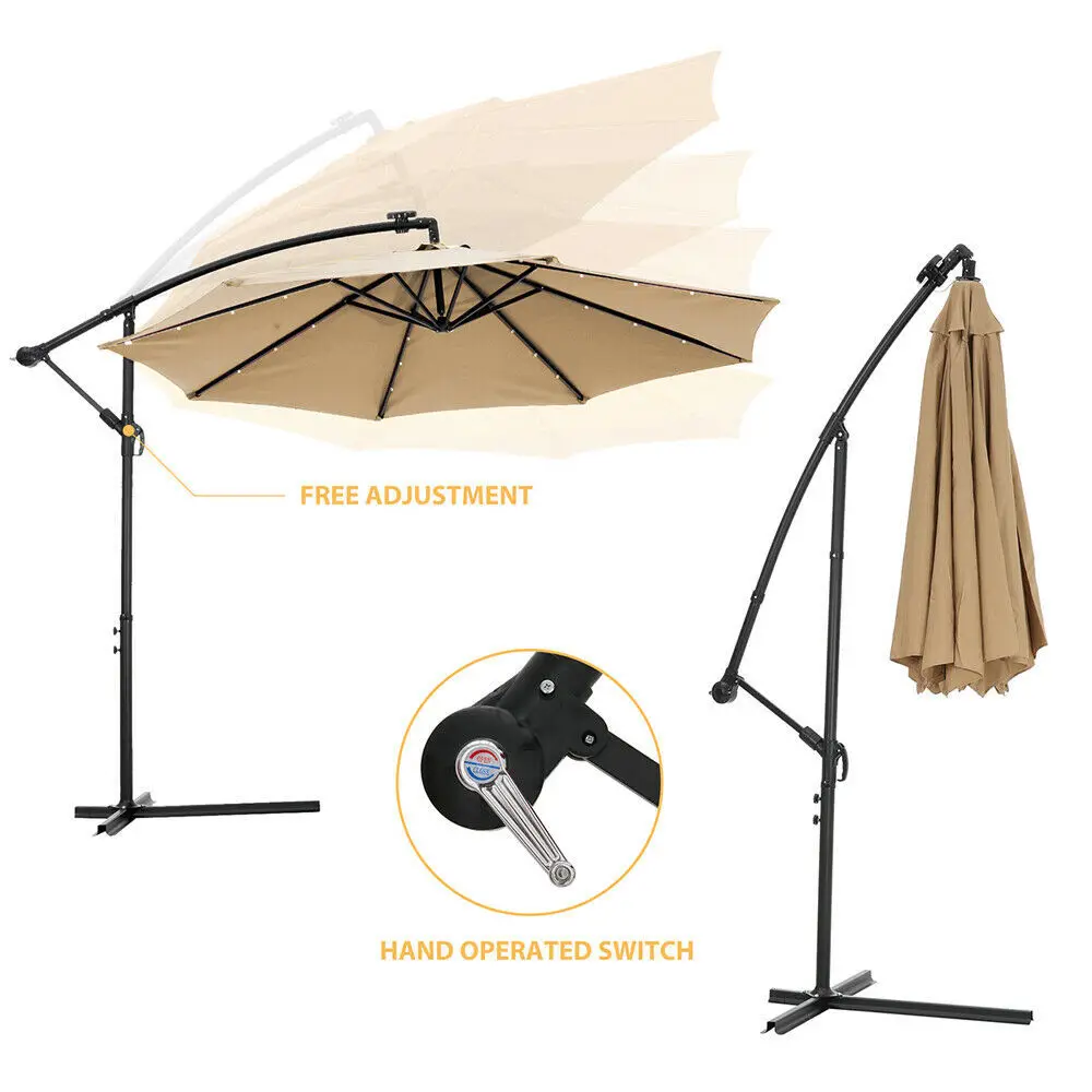 LED Sun lighting parasol patio umbrella With solar lamp fishing umbrella