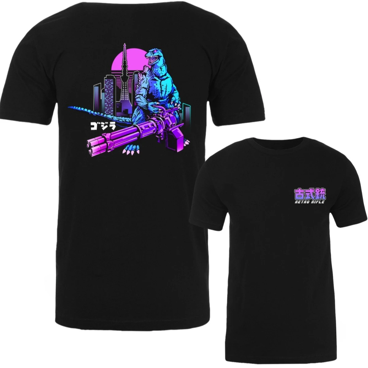 2026 Retro Rifle - Men's T-Shirt - The Kaiju Graphic Printing High-end Luxury Unisex Style Both of Men and Women