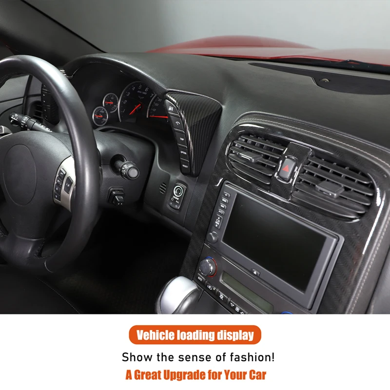 

2Pcs ABS Carbon Fiber Dashboard Adjustment Button Frame Cover for Corvette C6 2005-2013 Glossy Interior Trim accessories