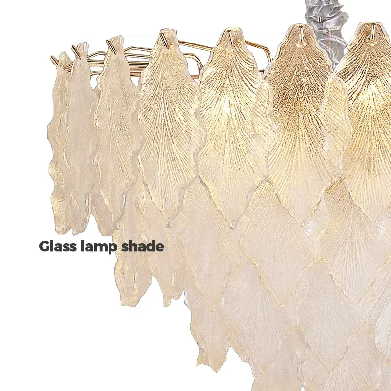 الفاخرة الحديثة نمط تأثيث المنزل الإضاءة الزخرفية فيلا فندق غرفة المعيشة الفن الزجاج يترك الثريا قلادة الخفيفة