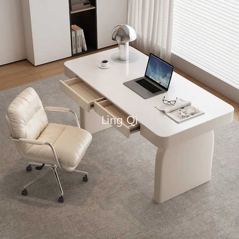 Modern Minimalist Advanced Sense Italian Cream Wind Large Apartment Computer Desk Nordic Writing Solid Wood Student Home Simple