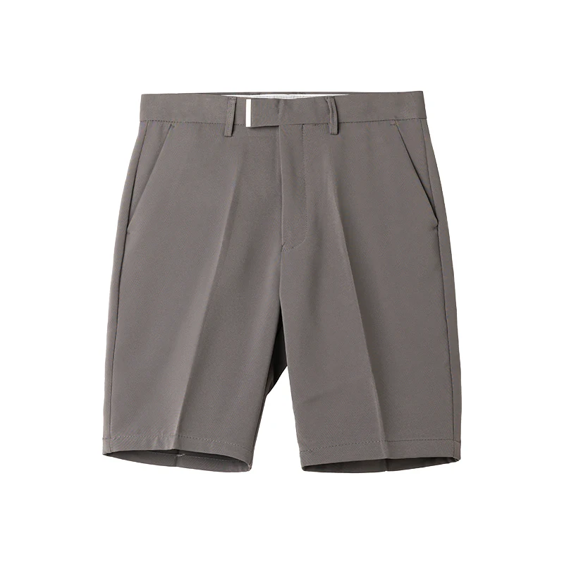 Men's Summer Thin Casual Style Suit Shorts Straight Leg Five-Quarter Pants Lightweight Maturity Trend Polyester Fiber Anti-Wr...