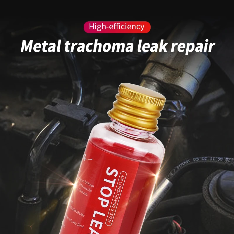 Agente Riparatore per Perdite del Sistema di Climatizzazione Auto 30ml, Olio per Riparazione di Sistemi di Refrigerazione Domestici e Commerciali per R134a R32 R1234yf