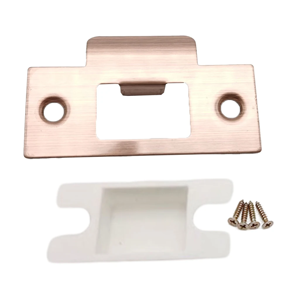 1PC Deadbolt Cover Latches Plate Door Lock Latch Guide Plate With Screws For Garage Deadbolt Cover Plate Door Latch Hardware