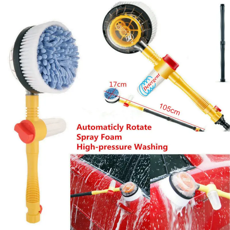 

Car Pressure Washer Rotating Wash Brush Vehicle Care Washing Sponge Cleaner Tool Household Auto-Rotating Car Washing Brush